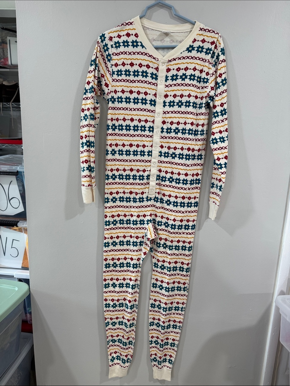 Hanna Andersson womens holiday fun printed one piece onsie pajama - Picture 2 of 6